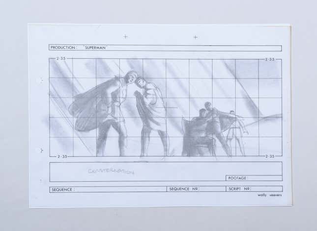 Image for article titled Vintage Superman Storyboards Offer a Rare Glimpse Behind the Scenes