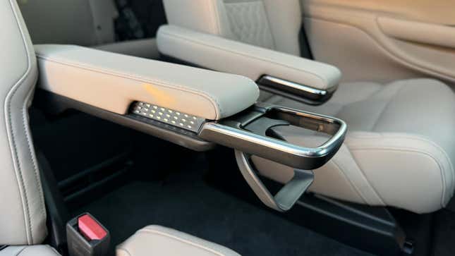 Rear seat cupholders of a Volvo EX90