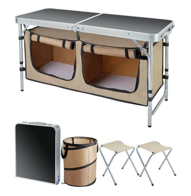 Image for article titled Elevate Your Outdoor Dining Experience with VECUKTY Folding Camping Table Set, 57% Off