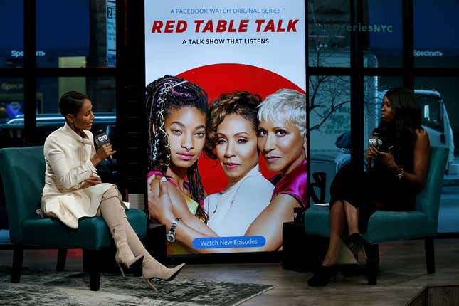 Jada Pinkett Smith attends the Build Series to discuss the web TV talk show ‘Red Table Talk’ at Build Studio on January 22, 2019 in New York City.