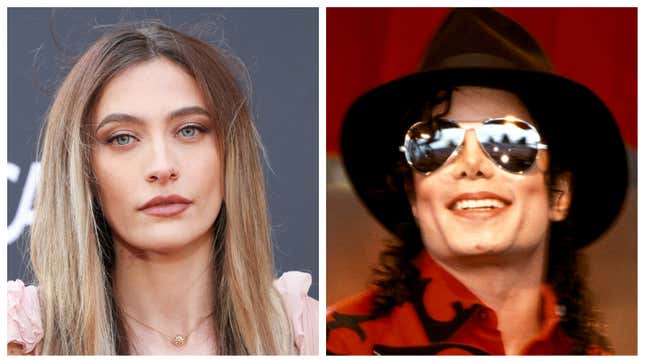 Paris Jackson, left; Her father Michael Jackson.