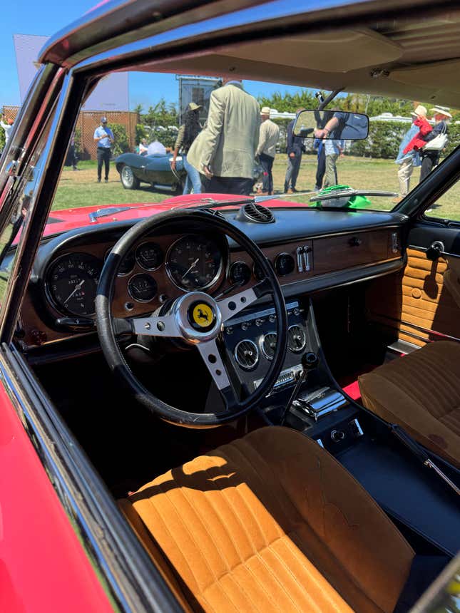 Interior of a Lipstick Coral Ferrari 365 GTC