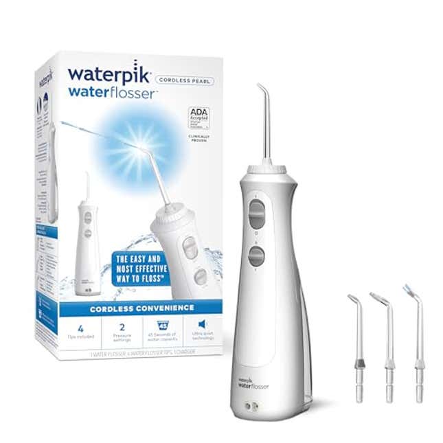 Image for article titled Waterpik Cordless Pearl Rechargeable Portable Water Flosser for Teeth, Now 14% Off