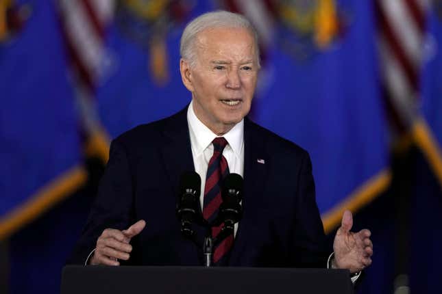 President Joe Biden speaks at the Pieper-Hillside Boys &amp; Girls Club Wednesday, March 13, 2024, in Milwaukee. (AP Photo/Morry Gash)