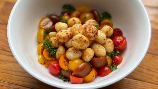 Crispy Gnocchi and Raw Tomato Sauce