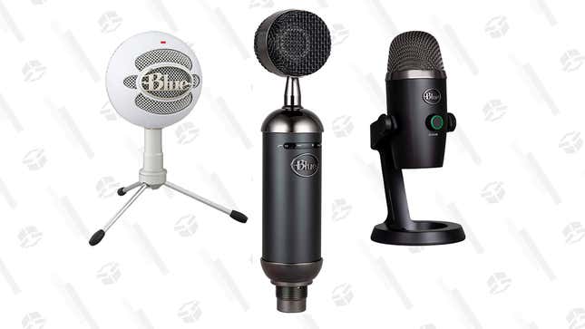 Blue Snowball ICE USB Microphone | $40 | Amazon
Blue Yeti Nano Condenser USB Microphone | $80 | Amazon
Blue Blackout Spark SL XLR Condenser Microphone | $160 | Amazon