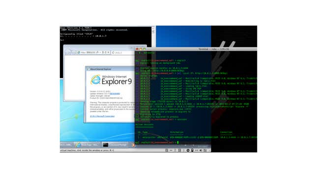 A photo of an IE9 exploit from a while back 