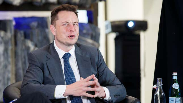 Elon Musk, CEO of Tesla Motors attends an environmental conference at Astrup Fearnley Museum in Oslo, Norway on April 21, 2016.
