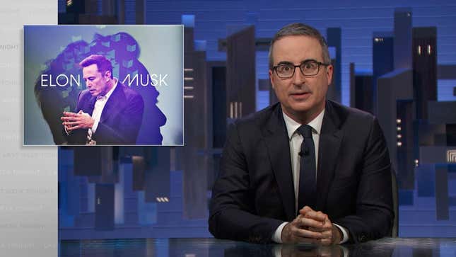 Image for article titled John Oliver Says Elon Musk Has &#39;Thin Skin&#39; And Is &#39;Definitely Sensitive&#39; Following Tesla CEO&#39;s Response To Last Week Tonight