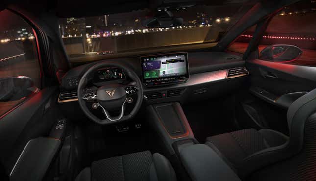 A render of the interior of the Cupra Born EV. 