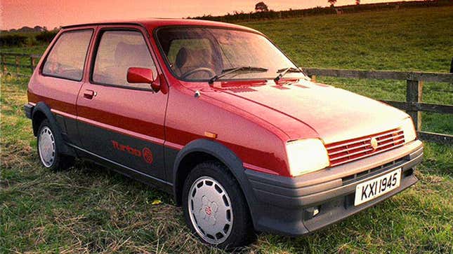 A photo of an MG Metro Turbo. 