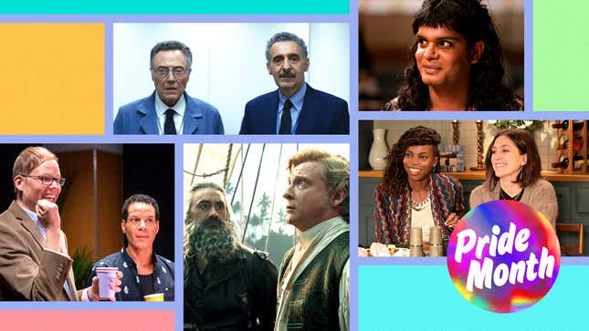 Clockwise from bottom left: Jeff Hiller and Jon Hudson Odom in Somebody Somewhere (Photo: HBO), John Turturro and Christopher Walken in Severance (Photo: Apple TV+), Bilal Baig in Sort Of (Photo: HBO Max), Sasheer Zamata and Caitlin McGee in Home Economics (Photo: Temma Hankin/ABC), and Rhys Darby and Taika Waititi in Our Flag Means Death (Photo: Aaron Epstein/HBO Max)