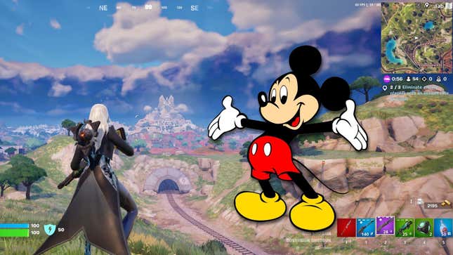 Mickey Mouse boastfully appears in Fortnite.