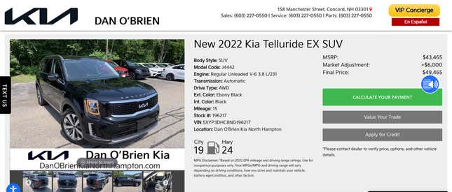 Image for article titled Dealers Are Still Marking Up The Kia Telluride