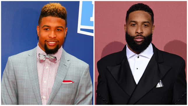 Odell Beckham Jr. en 2014 ; Odell Beckham Jr. en 2024.