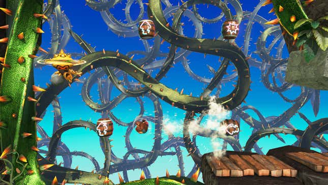 A screenshot of Donkey Kong Banaza shows off the game. 