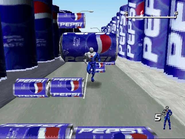 Screenshot vom Pepsiman-Spiel