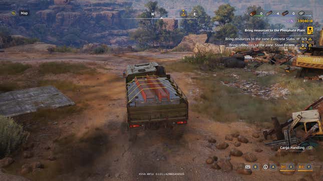 A truck bed full of materials in RoadCraft.