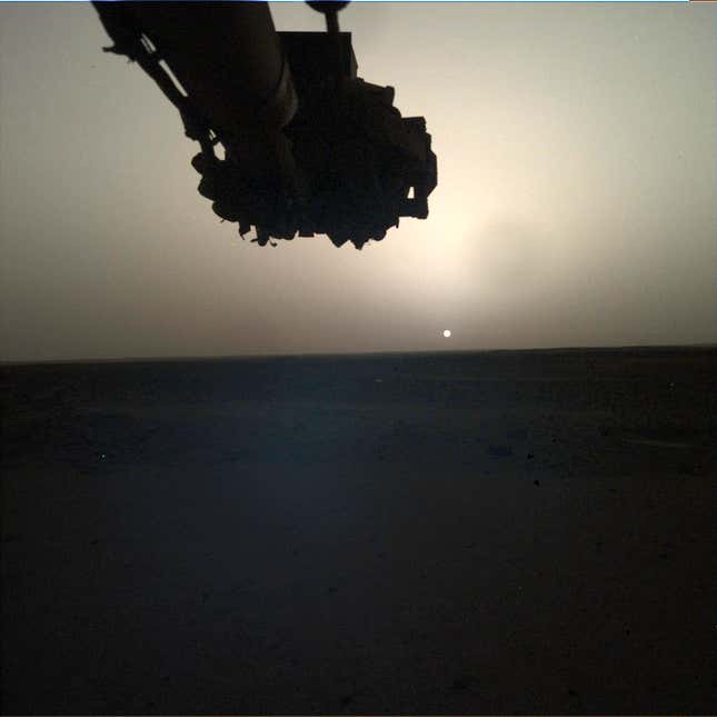 InSight's view of the sunrise on Mars.