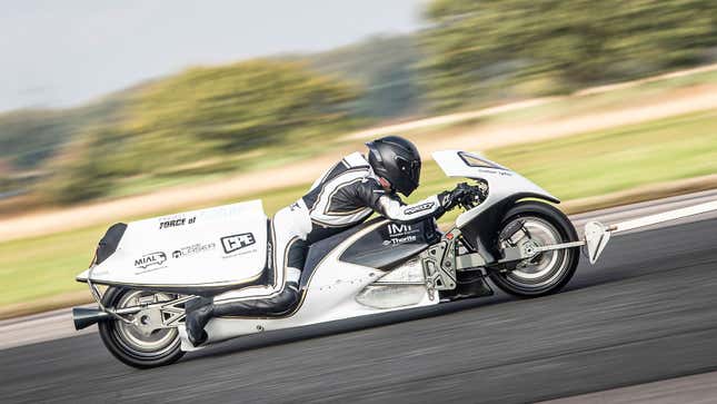 A photo of Graham Sykes riding the Force of Nature bike. 