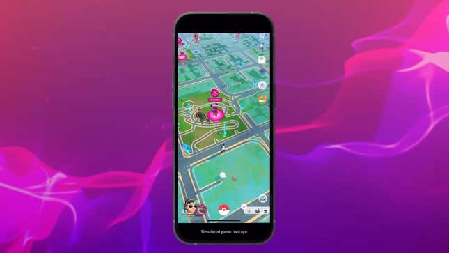 Pokéstops and Power Spots being shown on Pokémon Go.