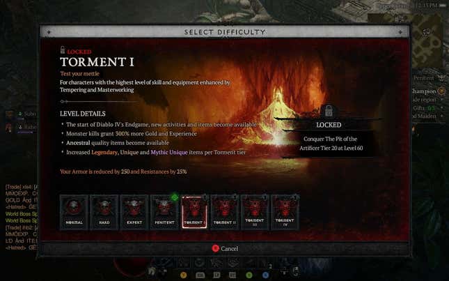 Image for article titled Diablo 4 Highest Tiers Of Difficulty Are Locked Behind A Whole Bunch Of Tasks