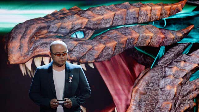Game director Hideki Kamiya reveals the now-canceled project Scalebound during Xbox's E3 2016 presentation.