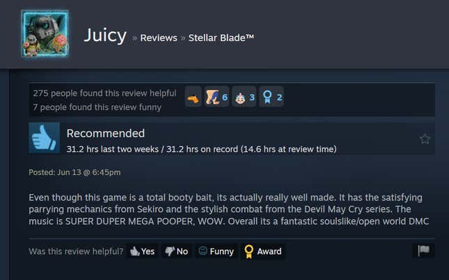 Image for article titled Stellar Blade, As Told By Steam Reviews