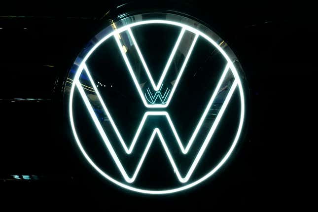 This is the Volkswagen logo on a Volkswagen automobile on display at the Pittsburgh International Auto Show in Pittsburgh, Feb. 15, 2024. Volkswagen is recalling more than 261,000 cars in the U.S. to fix a potential fuel leak that can increase the risk of fires. The recall covers certain Audi A3s and VW Golfs and GTIs from the 2015 through 2020 model years. Also included are 2015 through 2019 Golf Sportwagens, and 2019 and 2020 VW Jettas. (AP Photo/Gene J. Puskar)