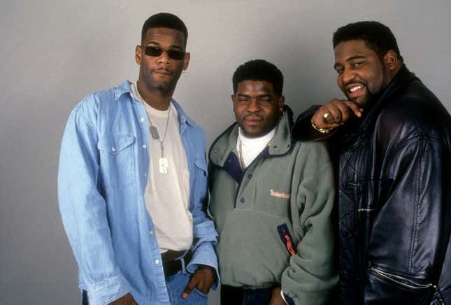 NEW YORK, NEW YORK—APRIL 10: R &amp; B Band LeVert appear in a portrait taken on April 10, 1993 in New York City. (l to r: Marc Gordon; Sean Levert; Gerald Levert). 