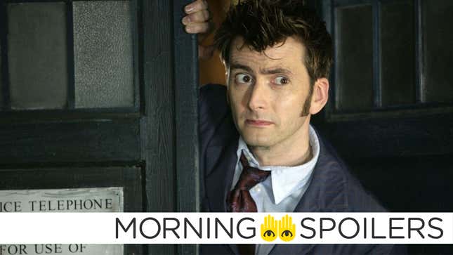 David Tennant as the 10th Doctor, peeking out of the TARDIS door.