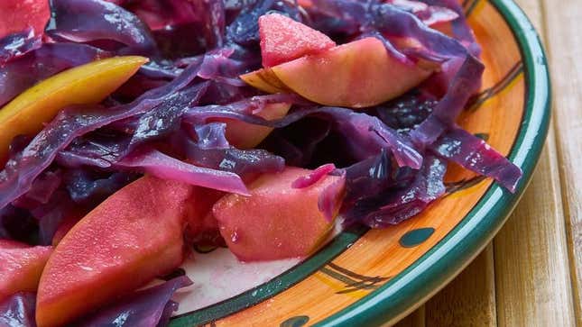 red cabbage braised with apples and cider