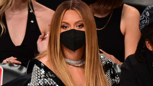 Beyonce attends the Brooklyn Nets v Milwaukee Bucks game at Barclays Center of Brooklyn on June 05, 2021, in New York City.