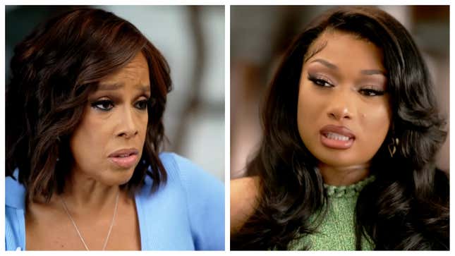 Gayle King, left; Megan Thee Stallion.