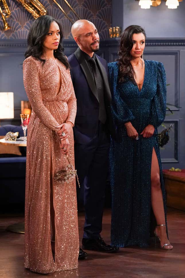 Mishael Morgan as Amanda Sinclair, Bryton James as Devon Hamilton and Zuleyka Silver as Audra Charles. 