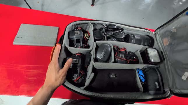 Image for article titled The World's Best Car Photographer Packs Around $40,000 Worth Of Gear Into His Carry-On