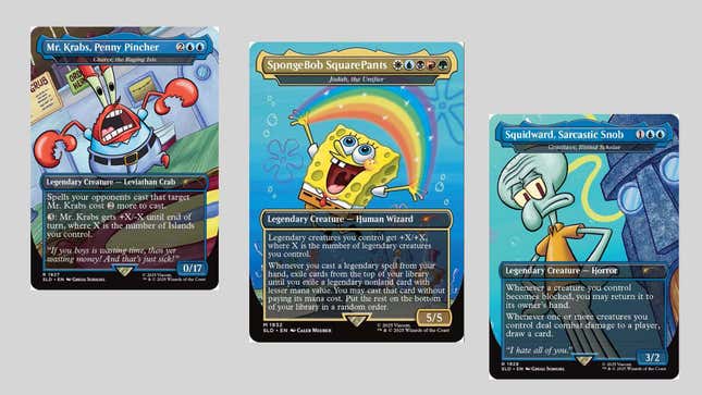 Image for article titled SpongeBob SquarePants Meme Cards Are Coming To Magic The Gathering