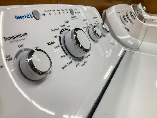 General Electric washing machines are displayed at a retailer, Friday, Sept. 15, 2023, in Marietta, Ga. On Tuesday, the Conference Board reports on U.S. consumer confidence for September. (AP Photo/Mike Stewart)