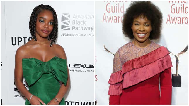 (L-) Marsai Martin at Lexus Uptown Honors Hollywood on February 05, 2020 in Los Angeles, California; Amber Ruffin at the 72nd Annual Writers Guild Awards on February 01, 2020 in New York City.