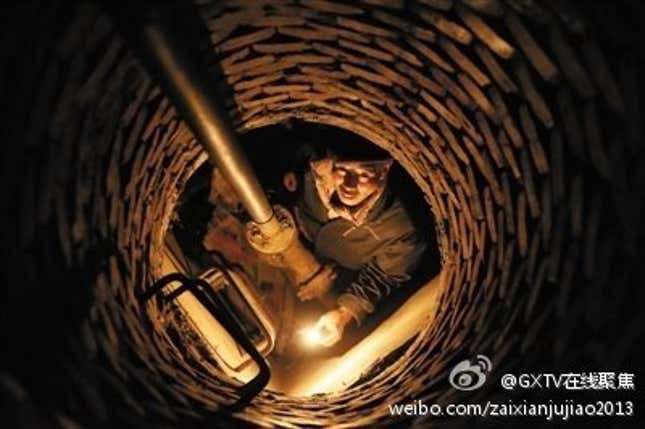 Photos of Wang have been circulating on Chinese social media since his eviction from his underground home.