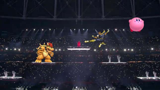 Image for article titled Rihanna&#39;s Halftime Show Looked Like A Smash Bros. Stage