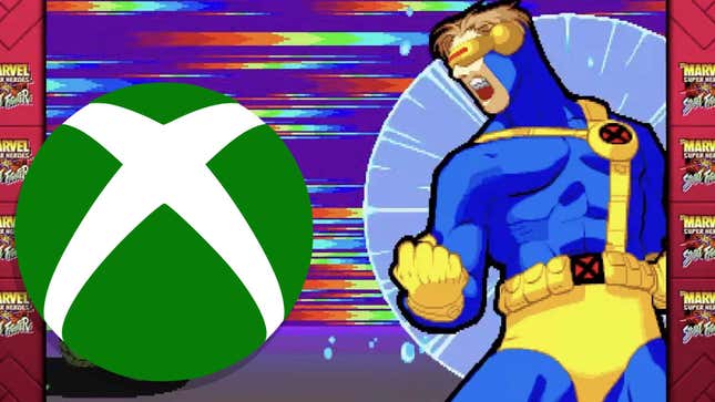 An image shows Cyclops from the X-Men screaming at an Xbox logo. 