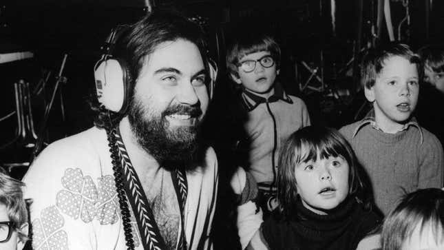 Vangelis with some kids in 1979