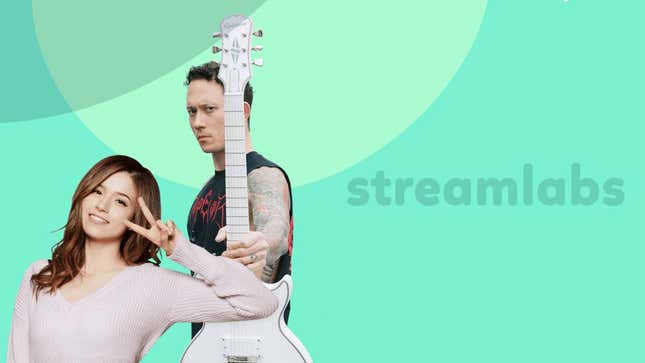 Pokimane and Matt Heafy Posing With Streamlabs