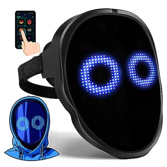 Image for article titled Take Your Party Game to the Next Level with the Face Transforming LED Mask!