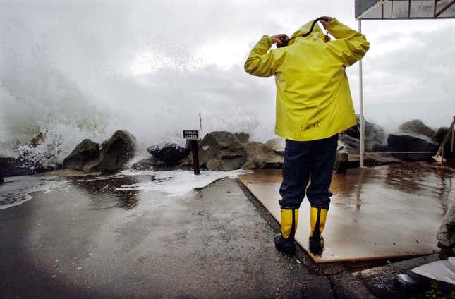 Heavy rains and large surf pound the West Coast as a product of El Niño.