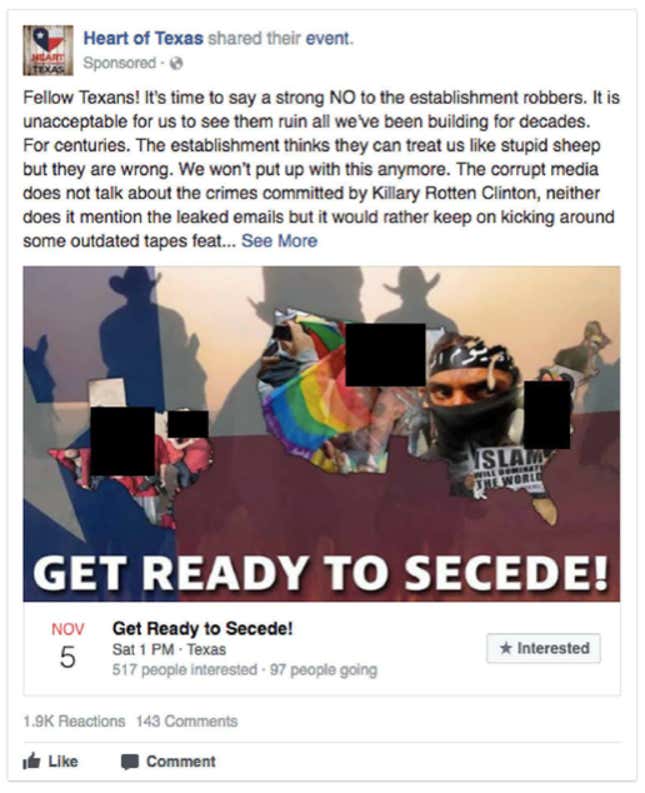 Image for article titled You can now see exactly how creepy all the Facebook Russia ads were, down to the specific targeting