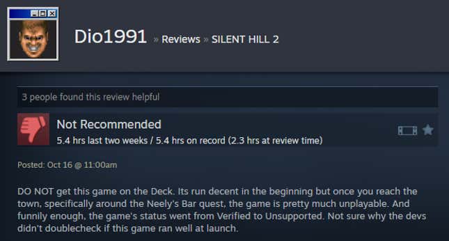 Image for article titled Silent Hill 2 Remake, As Told By Steam Reviews