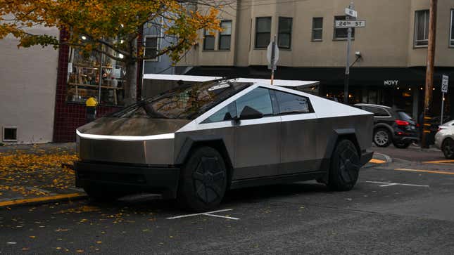 A view of a Tesla Cybertruck parked in Noe Valley of San Francisco, California, United States on January 6, 2024.