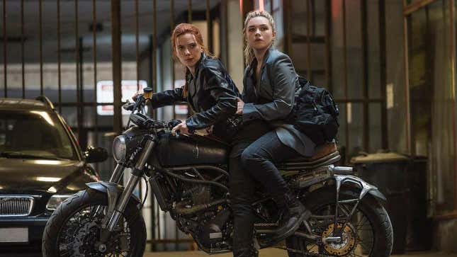 Scarlett Johansson and Florence Pugh are Widows on the run in Black Widow.